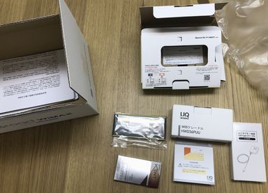 ｗ05の梱包を解いたところ